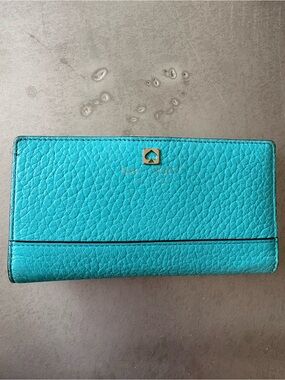 Kate Spade Turquoise Pebbled Leather Wallet